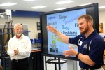 Matt Farson, director of engineering at Marion Technical College, talks to students about the different kinds of engineers there are during Grant Middle School’s Leadership Day.