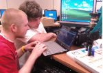 Two of Elgin's seniors, Cody Nevers and Zach Studer, working on the Netbooks at MTC in the College Tech Prep Engineering Level II class.